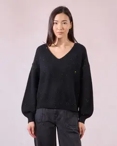 Женский джемпер с длинными рукавами-фонариками Molly Bracken, черный