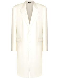Dolce & Gabbana шелковое однобортное пальто, белый