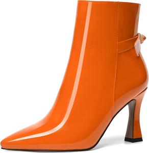 Женские вечерние сексуальные ботильоны SKYSTERRY с острым носком, лаковой отделкой и высокой шпилькой 3,3 дюйма