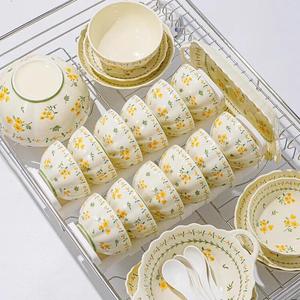 Ceramics Набор керамических мисок и тарелок в стиле крем 2025 для дома, подарочная упаковка для новоселья