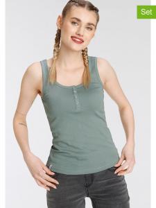 Kangaroos Комплект из 2 штук: Топы зелено-черного цвета