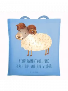 Сумка для переноски Mr & Mrs Panda Sternzeichen Widder, небесно-синий