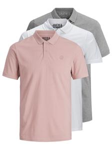 Футболка JACK & JONES JJBasic, цвет mottled grey/Dusky pink/White