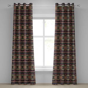 Штора Abakuhaus Ethnisch 2er-Set, полиэстер - синий/зеленый - высота: 225 см