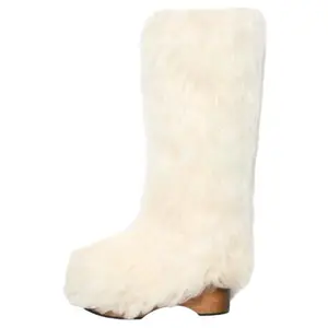 Сапоги женские до колена цвета экрю Acne Studios, Original Shoe Box Included