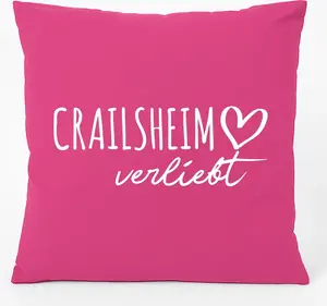 Подушка для дивана Huuraa Crailsheim in Love Gift 40x40 см с наполнителем цвета фуксии, хлопковый сувенир Crailsheim Souvenir Hellweg Druckerei