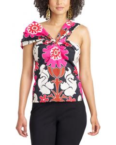 Асимметричный топ-халтер Natori Talitha Poplin, розовый