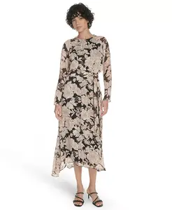 Женское платье с длинными рукавами и завязкой на талии Tommy Hilfiger