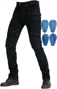 Мотоциклетные брюки на все сезоны, мужские джинсы с 6 карманами и защитой для приключений, Schwarz