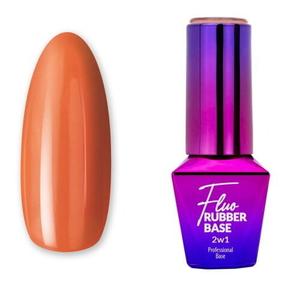 Каучуковая основа, смесь 2в1 № 7 Mambo — неоновая каучуковая основа, для гибридного лака для ногтей, 10 г Molly Lac, Fluo