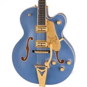 Gretsch Falcon Hollow Body с системой String-Thru Bigsby и золотой фурнитурой, цвет Cerulean Smoke