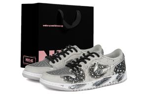 Кроссовки баскетбольные Unisex низкие Air 1 Cushioning, Wear Resistant винтажные Gray Jordan, серебристо-серый