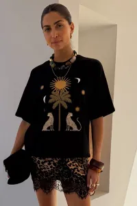 Футболка с принтом «бегущий по дикой местности» Never Fully Dressed, Black