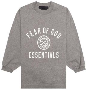 Детская футболка с длинными рукавами Fear of God Essentials, серый