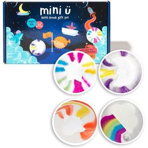 Мини-бомбочка для ванны U Подарочный набор Облако Радуга Ракета Луна и звезды Шипучки Увлажняющее масло ши Веселые игрушки для ванны Отличный наполнитель для чулок Подарок Сделано для мам Награда 2023 Золото Mini-U