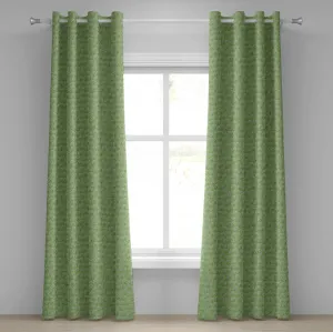 Штора на люверсах ABAKUHAUS с перьями, рисунок Павлин с кругами-иллюминаторами в зеленом цвете Дикая природа, декоративная, двухпанельная, 280 см x 245 см, цвет: яблочно-зеленый, папоротниковый. Abakuhaus