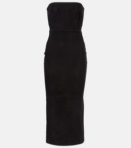 Замшевое платье миди Alex Perry, черный