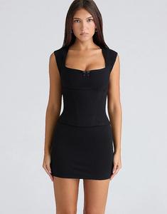 House of CB Мини-юбка черного цвета со встроенными шортами