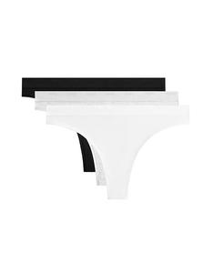 Трусики-бразильярды OYSHO 3 из хлопковой смеси с логотипом, черного цвета