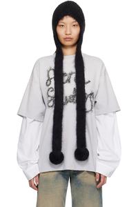 Капюшон из мохера с ушками Acne Studios, черный