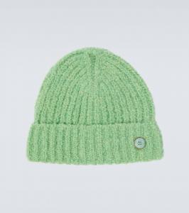 Букле кашемировая шапка с изумрудом God's True Cashmere, Lime/Emerald