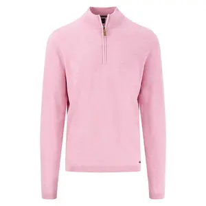 Свитер Fynch Hatton Air Cotton half zip, розовый