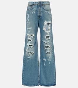 Джинсы с высокой посадкой и широкими штанинами Rabanne, Denim Blue