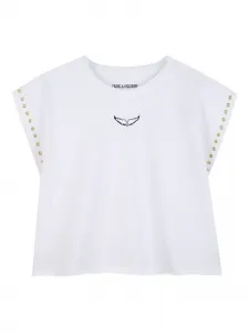 Футболка с графичным принтом и заклепками Zadig & Voltaire Kids, белый