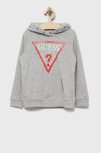 Детская хлопковая толстовка Guess, серый