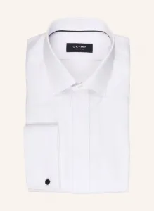 Рубашка-смокинг индивидуального кроя с отложными манжетами Olymp Signature, белый