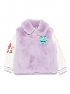 Куртка из искусственного меха на молнии Stella McCartney Kids, фиолетовый