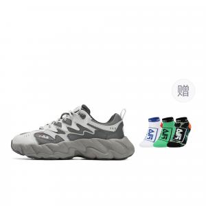 FERN 2 устойчивые к истиранию, дышащие, легкие низкие кеды мужские серый белый FILA, Flint Limestone/Sкоричневыйdard белый (Gift Included)