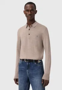 Рубашка-Поло mode из мериносовой шерсти Allsaints, Stone Taupe