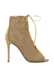 Босоножки на шнуровке с открытым носком Gianvito Rossi, золотой