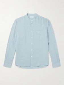 Премиальная льняная рубашка с воротником-стойкой «дедушка» HARTFORD, синий