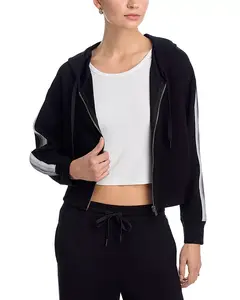 Толстовка на молнии из флиса с полосатым рисунком в виде облаков Vintage Havana, черный