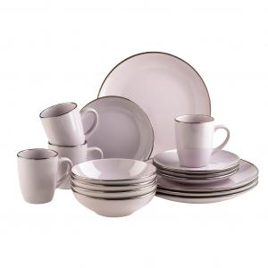 Сервировочный набор Kombiservice МЕТАЛЛИЧЕСКИЙ КАНТ, посуда, каменная керамика Mäser, Lavendel