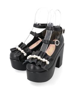 Туфли-лодочки с оборками Yosuke Usa, цвет Black