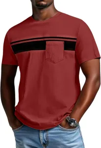 Футболка для тренировок мужская, Crew Neck, короткий рукав, полоска