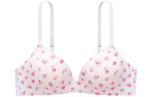 Розовый Девчачий Бюстгальтер Victoria's Secret Белый Цветочный Принт