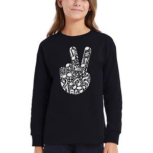 Футболка с длинным рукавом Peace finger notes для девочек La Pop Art, Black