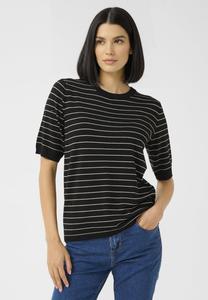 Футболка Kaffe LIZZA STRIPED, Black Feathergreymel Narrow/Black