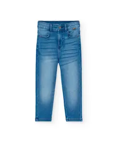 Джинсы для малыша с резинкой на поясе и шлёвками Boboli, синий