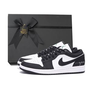 Jordan Износостойкие низкие винтажные баскетбольные кроссовки Air 1 мужские черно-белые