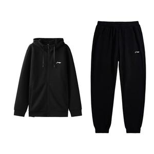 Li Ning Casual Sportswear Мужской комплект из 2 предметов Li-Ning, черный top+черный pants