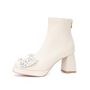 Zubumei Женские ботильоны на каблуке 7 см 8027-J14 экрю матовые, цвет Ecru (Matte Finish) 8027-J14