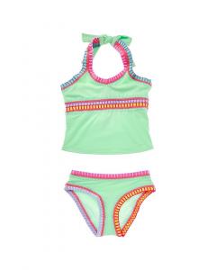 Комплект танкини PilyQ из 2 предметов с радужной вышивкой, зеленый