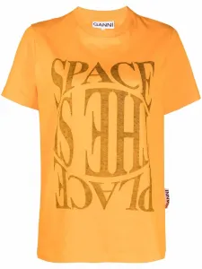 Футболка с надписью GANNI, оранжевый