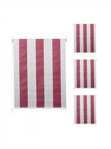 MCW Комплект из 4 рулонных штор D52, обеспечивающих полное затемнение, красно-бело-бежевые