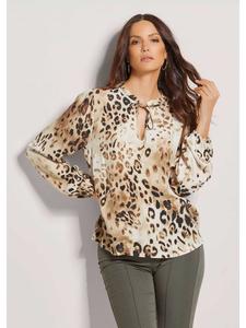 MADELEINE Туника-блузка с уникальным принтом карамельного/многоцветного оттенка